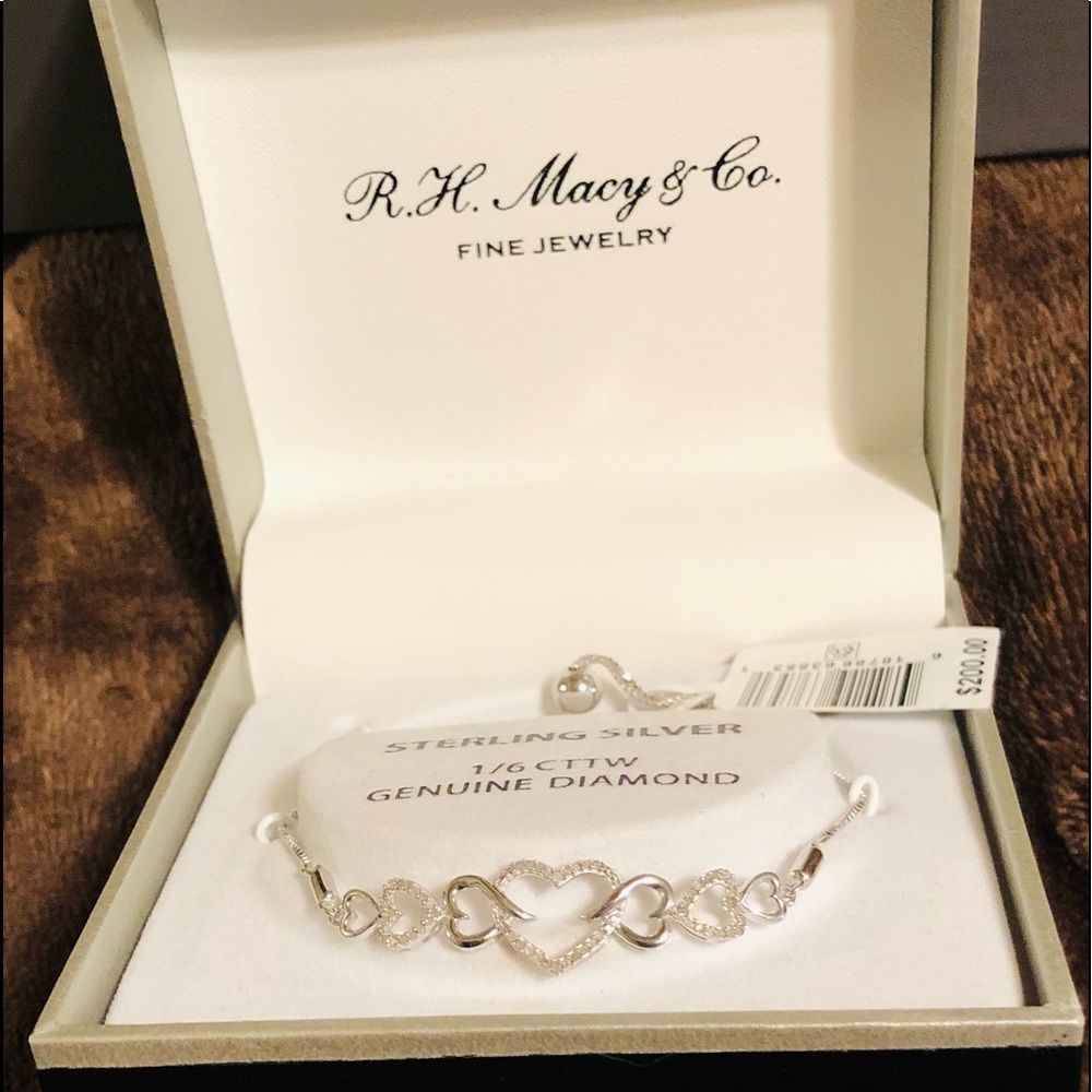 DIAMOND 💎 INTERLOCKING HEART BOLO BRACELET - STERLING SILVER